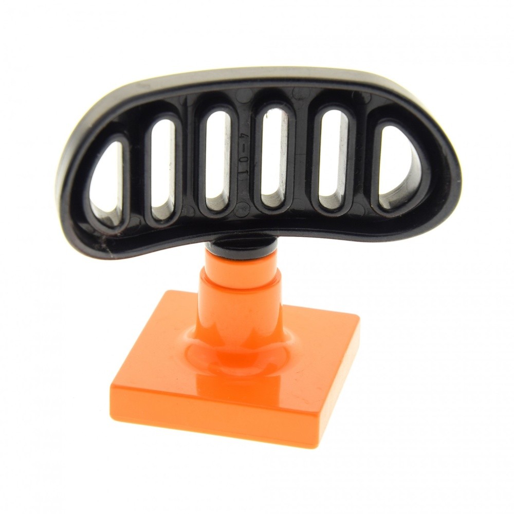 1X Lego Duplo Radar Antenna 2X2 Black Rotatable Base Orange 7840 4376C06