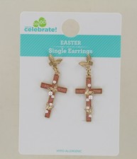 New Way To Celebrate Easter Earrings - Butterfly  Cross