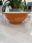 PYREX Autumn Harvest Wheat 443 Cinderella Mixing Bowl 2.5L Orange Vintage
