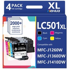 4PK LC501XL Ink Cartridges for Brother MFC-J1260DW MFC-J1360DW MFC-J1410DW