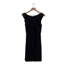J Crew Womens Black Ruffle Neck Tie Waist Size Small Style 29816 Y2K