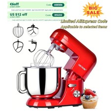 1pc Stand Mixer, 7 Qt Tilt-Head Electric Household Stand Mixer - 650W 6-P Speed