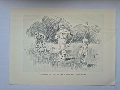 Antike Bleistiftzeichnung Landschaft Skizze Druck 1928 Lionel Edwards