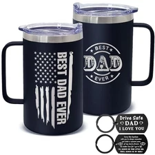 Gifts for Dad, Father's Day BEST DAD EVER Mug 17 Black 17oz Gifts from Daughter