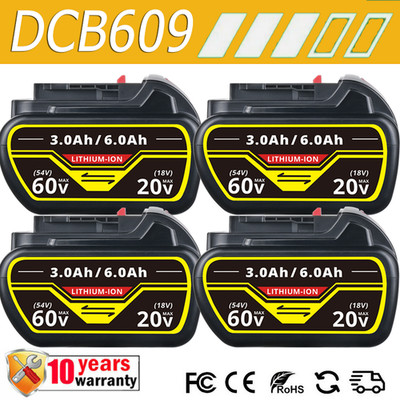 1-4Pack DCB609-2 For DEWALT DCB615 20V/60V MAX FLEXVOLT Li-Ion Battery DCB609