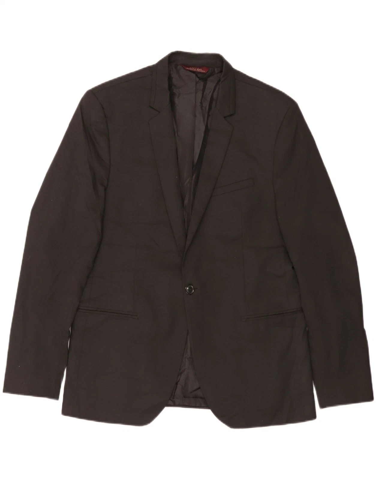 Zara Mens 1 Button Blazer Jacket EU 56 XL Black CA28