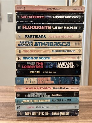 Alistair MacLean Vintage Thriller Adventure Lot of 15 Paperback Books