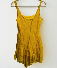 Urban Outfitters Yellow Lace Dress L Asymmetrical Hem Y2K Fairycore Boho Midi