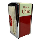 Vintage Coca-Cola Retro Napkin Dispenser Red & White Metal Diner Style