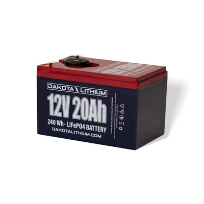 12V 20Ah LiFePO4 Battery Deep Cycle Solar RV Marine Dakota Lithium USB BMS