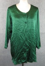 Vintage Victoria's Secret Silk Nightgown Sz S Sleep Shirt Green