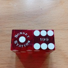 Casino Würfel  Sunset Station, red jedes paar mit match nummern,Las Vegas