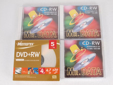 Blank Media Lot Memorex DVD RW 5 Pack Mr Data CD RW Sealed Discs