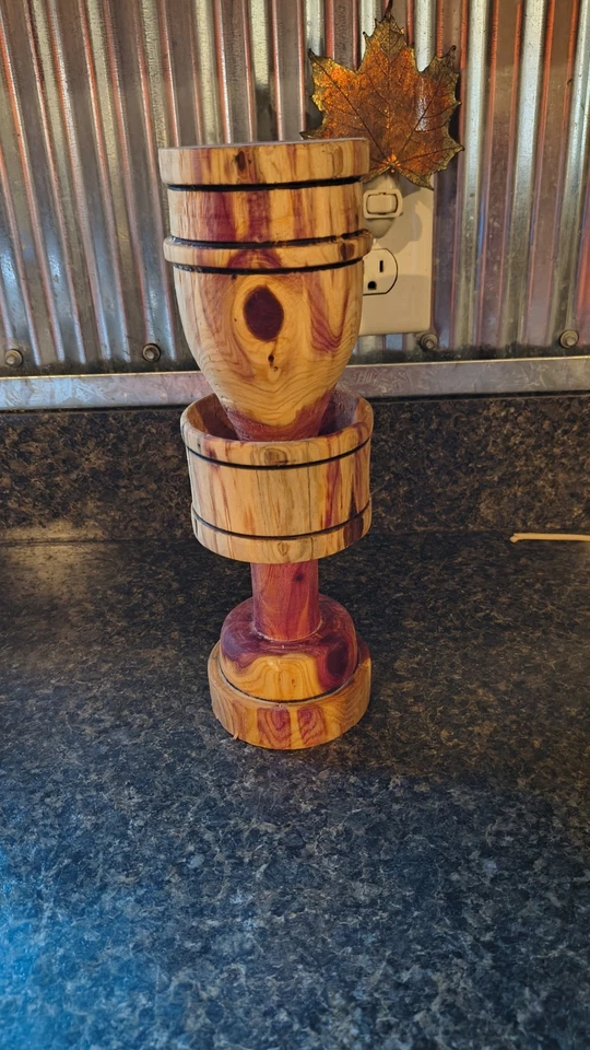 Disc Golf Basket Turned Cedar 11 Inches Tall For Display Trophey - Image 2 of 2