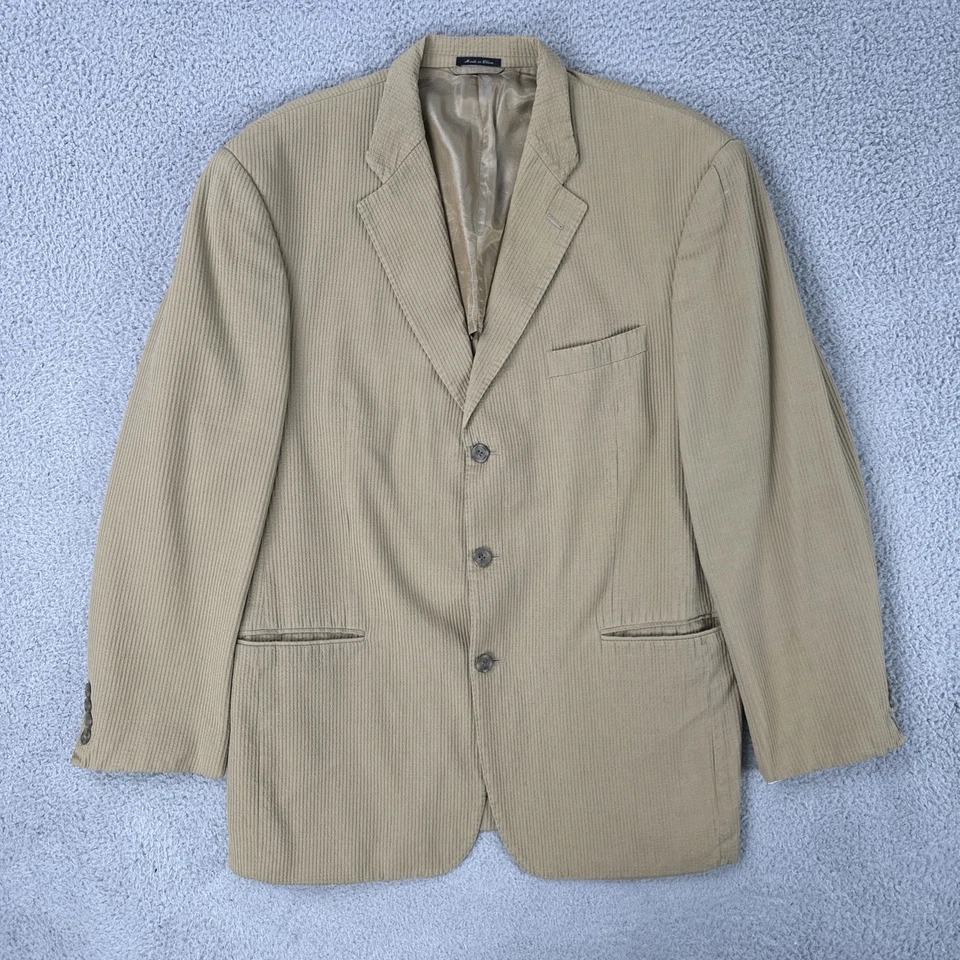 Ibiza Lanificio Mario Zegna Tango Blazer Men 44L Beige Italian Corduroy Jacket - Image 2 of 4
