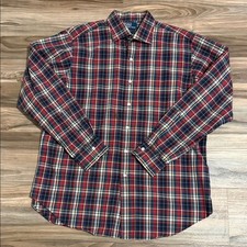 Polo Ralph Lauren Shirt Mens XL Navy Plaid Long Sleeve Button Down Classic Fit