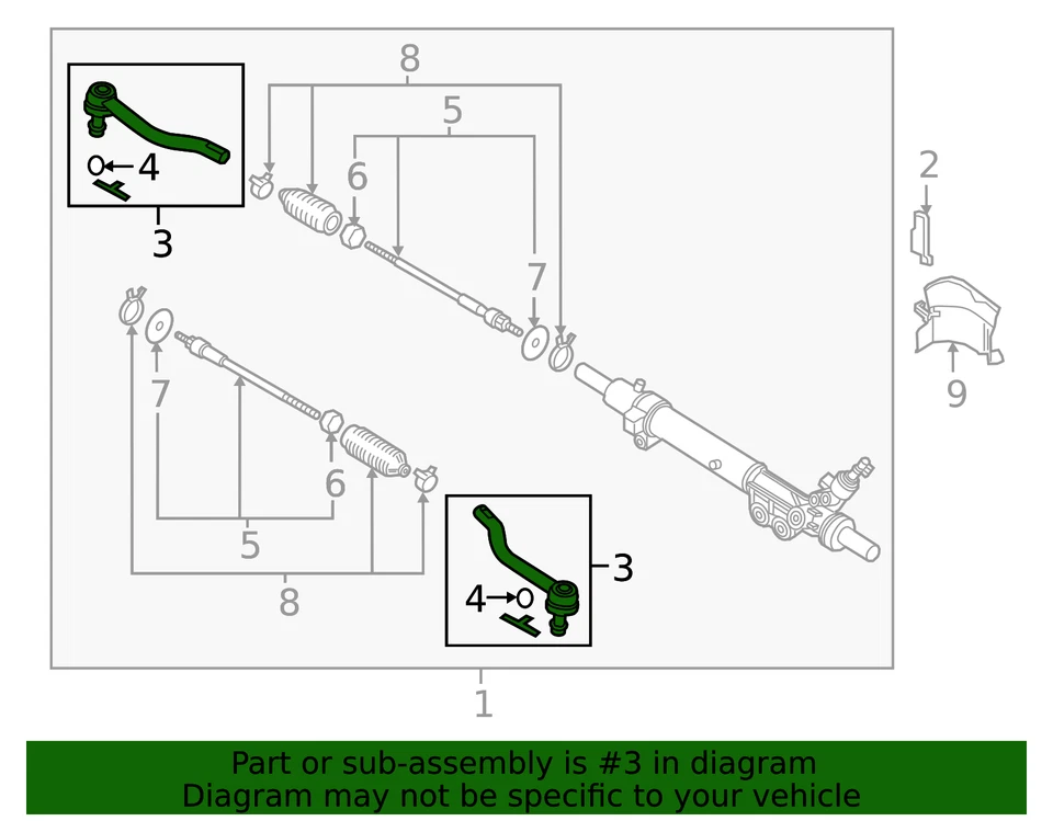 Barra de amarre exterior genuina Nissan D8640-3KA0B Foto 3 de 3