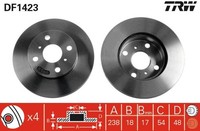2X TRW Bremsscheibe DF1423 FüR Toyota E8B Corolla FX Liftback Compact Station