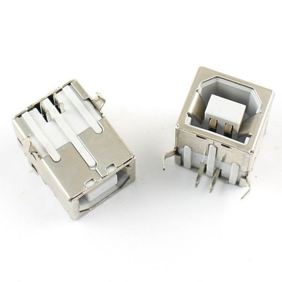 5Pcs USB 2.0 Female B Type 4 Pin Right Angle PCB Connector For Printer Port