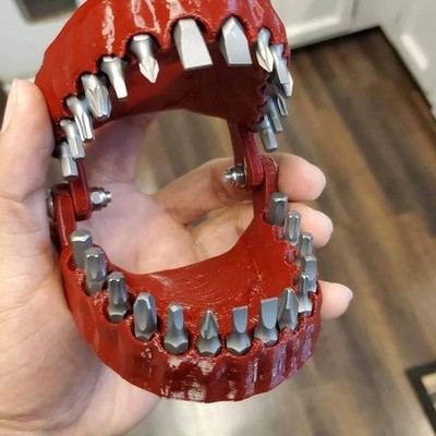 Denture Drill Bit Holder Model Layout Compatible with 1 4_ Hex Bit and Drives