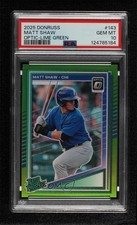 2025 Donruss Optic Rated Prospects Lime Green Prizm Matt Shaw PSA 10 GEM MT 8d2