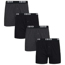 Mens Boxer Shorts - 4 Pack Performance Knit Cotton Boxers Large Black/Charcoal