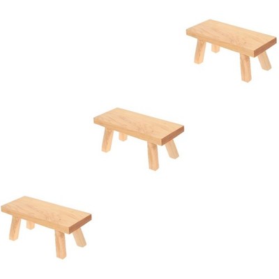 3 Pieces Foot Stool Wood Small Stools for Decor Decorative Display Kid Step