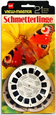 3 View-Master Stereo 3D Reels   BD117-D, Schmetterlinge,Nachtpfauenauge, NEU/OVP