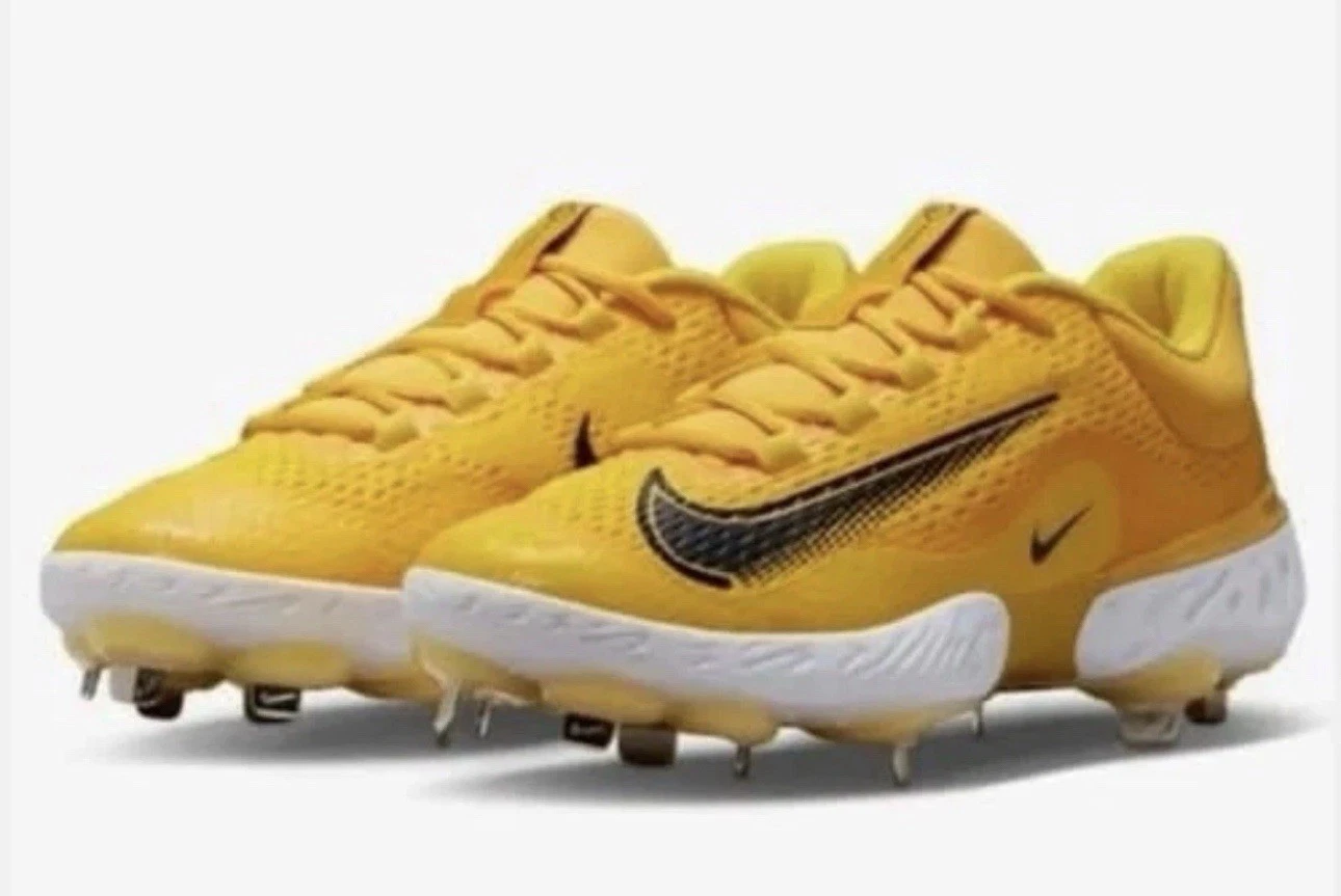 Size 8.5 - Nike Alpha Huarache Elite 4 Low TB Yellow Baseball Cleats DR6851-701
