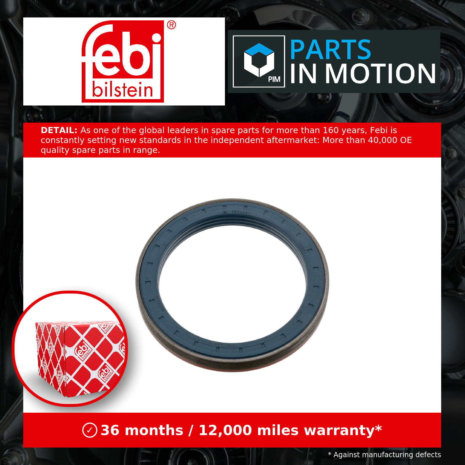 Shaft Seal, Wheel Hub Rear 45371 Febi 7421723304 Genuine Top Quality Guaranteed