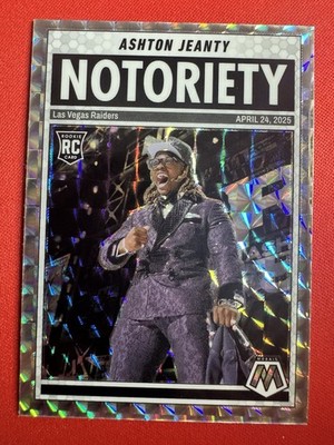 2025 Panini Mosaic Ashton Jeanty Rookie Silver Mosaic Prizm #18 Notoriety RC