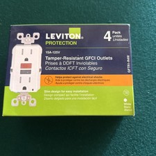 Leviton 15A 125V GFCI Outlet - White 4 Pack 