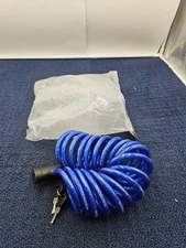 DocksLocks 15ft Coiled Security Cable with Key Lock Weatherproof Multi-Purpose