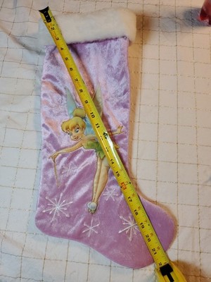 Vintage Disney Tinkerbell Christmas Stocking 2009 Lilac Pink Plush 21''