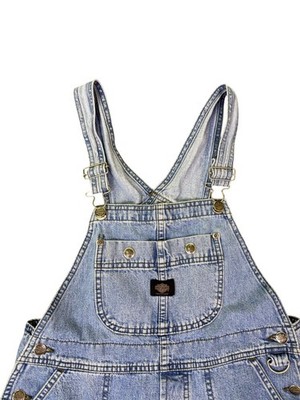 Harley-Davidson Womans Light Blue Denim Overalls Adjustable Straps