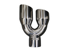 5 To 6 Dual Staggered Diesel Exhaust Tip - Polished Stainless Steel