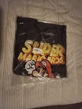 Size 2XL - Nintendo Super Mario Bros Retro Logo Graphic T-Shirt Grey