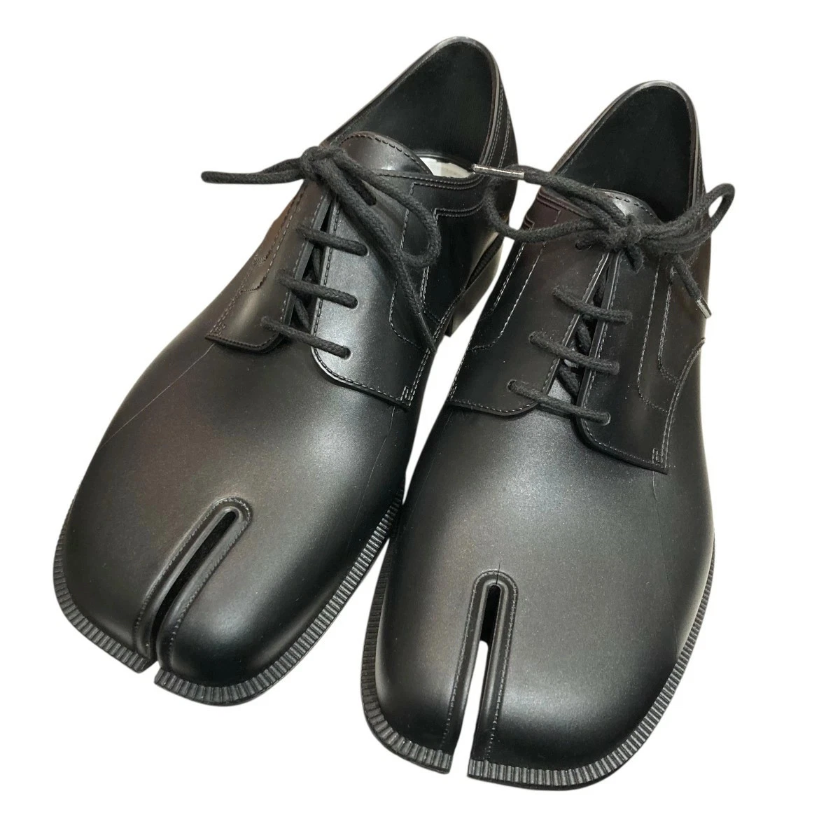 Maison Margiela Rubber Tabi Lace Up Shoes Black 37 GYE67