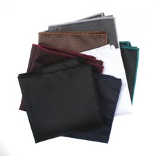 Men Solid Plain Pocket Square Wedding Party Business Formal Handkerchief Hanky