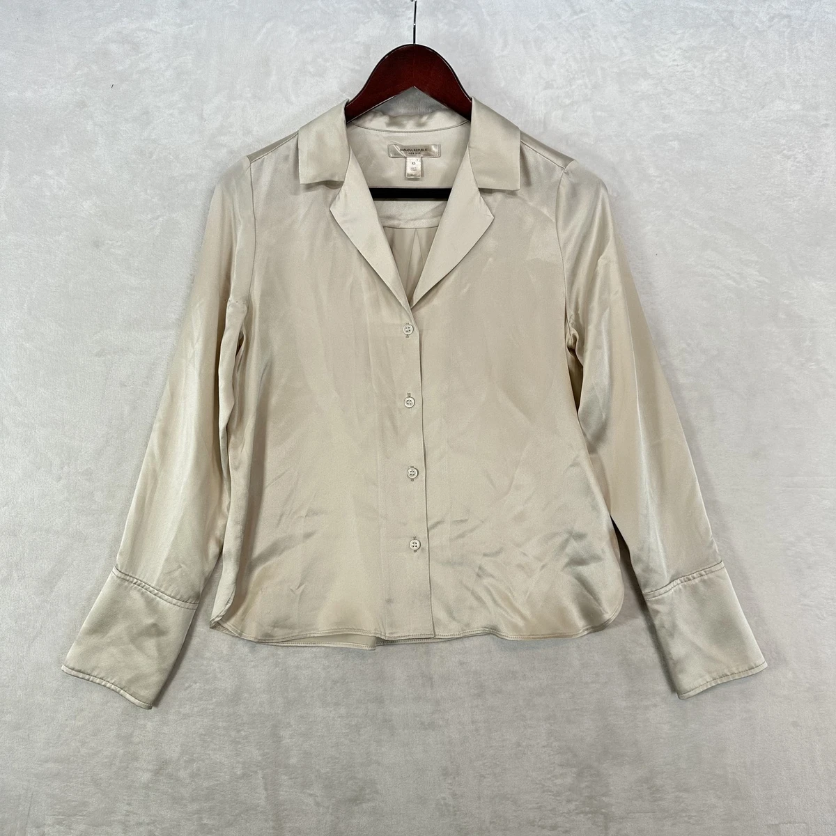 Chemisier En Soie 100% Banana Republic Rose - Taille PXS (Petite XS), Occasion Très Bon état