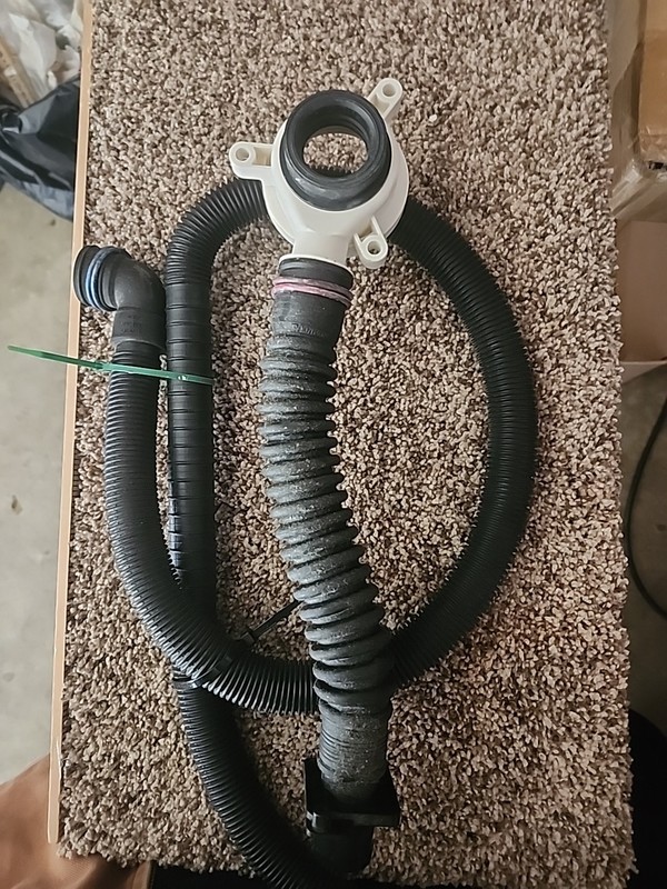OEM Whirlpool Washer 2in1 Drain Assembly And 4  1/2 Ft. Drain Hose