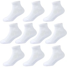 Kids Ankle Socks Boys Cushioned Athletic Short Socks Girls Cotton Quarter Soc...