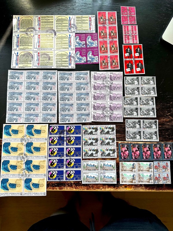 France Superb Lot of Large Blocks used for Correspondence; High Values