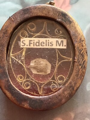 Antic reliquary relic S. Fidelis of Sigmaringen Martyr Capuchin 1800th Italy