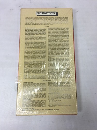 SYNTACTICS VINTAGE gioco da tavolo ortografia sigillato 1973 NUOVO BANDIERE - Foto 2 di 5