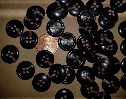 200 BUTTONS 5/8 Inch Dark Brown and Tan Plastic 4-Hole Shirt Buttons - Picture 3 of 3