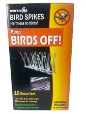 Bird-X Polycarbonate Bird Spikes Bird Deterrent 10ft Kit with Adhesive New