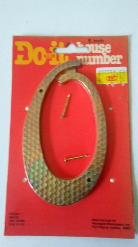 Hardware 5" Brass House Number #0 NEW! - Picture 2 of 2