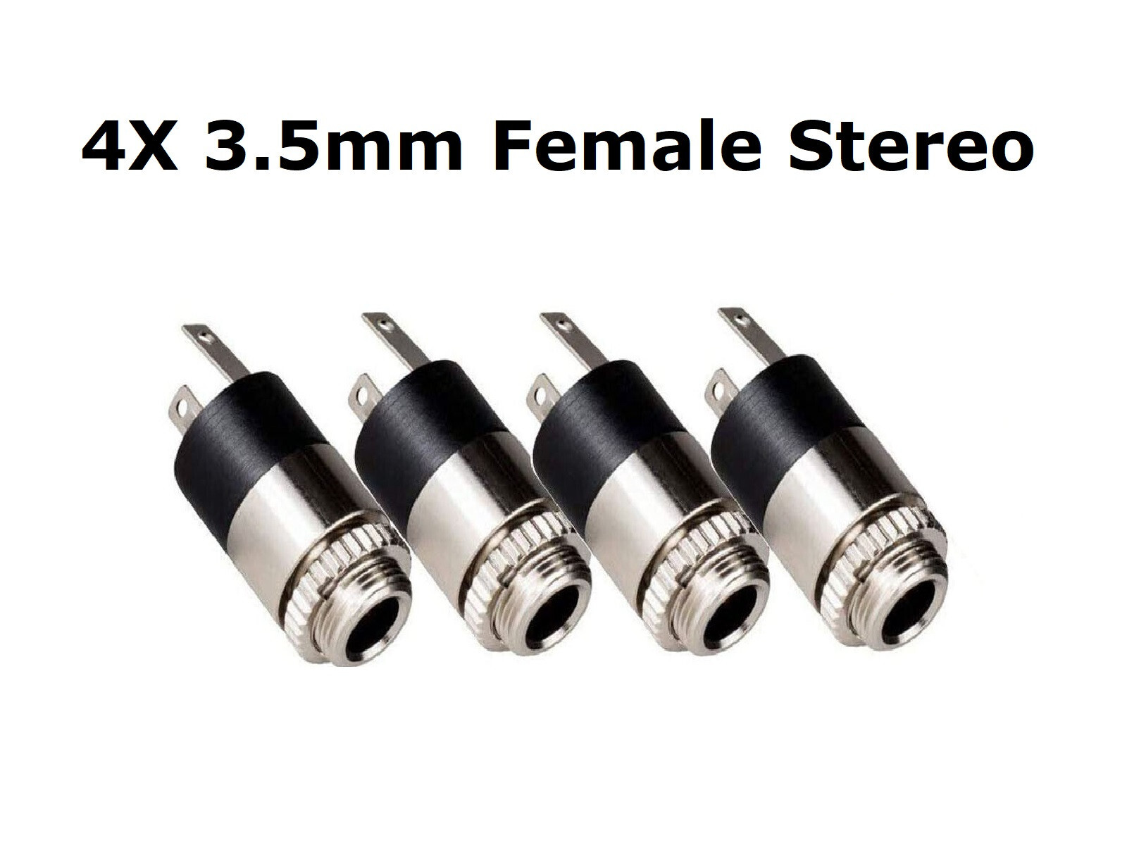 NEW 4 Pack 3.5mm 1/8 Mini Plug Stereo Audio Panel Mount Headphone Jack