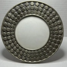 Brutalist Picture Photo 5.5 inch L’ Objet Style Round Silver Frame